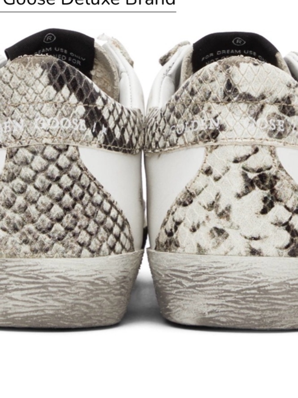 Golden Goose Super-Star 100% calf skin leather Silver star Snakeskin Sneakers - Picture 2 of 5